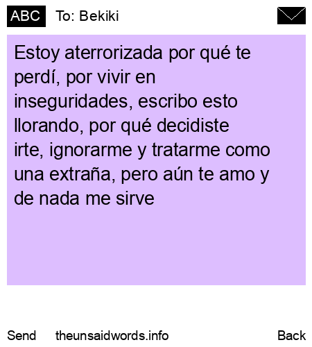 unsent message to Bekiki