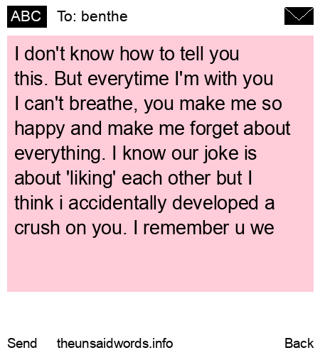 unsent message to benthe