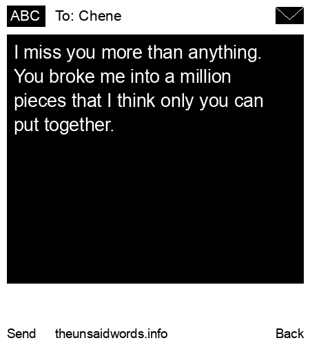 unsent message to Chene