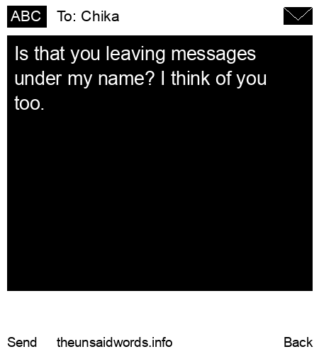 unsent message to Chika