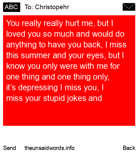 unsent message to Christopehr