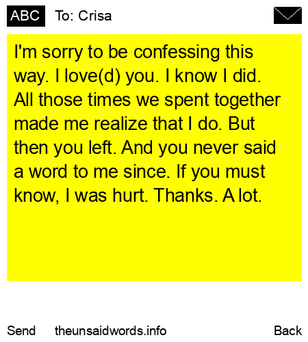 unsent message to Crisa