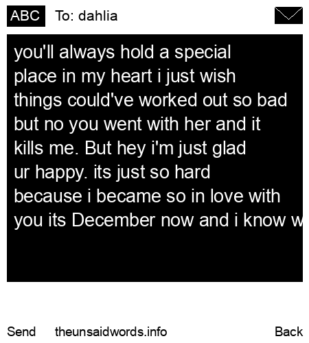 unsent message to dahlia