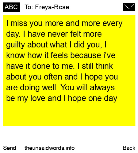 unsent message to Freya-Rose