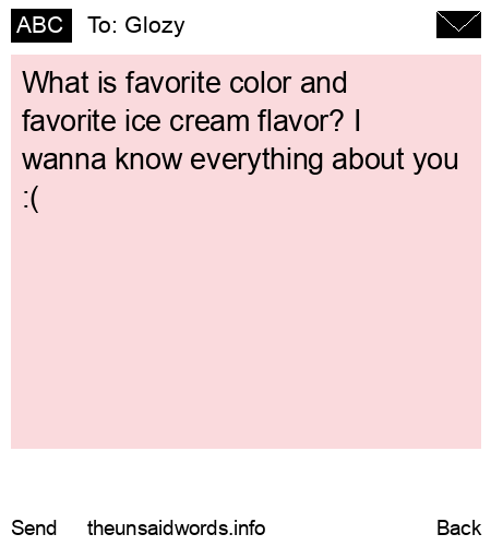 unsent message to Glozy
