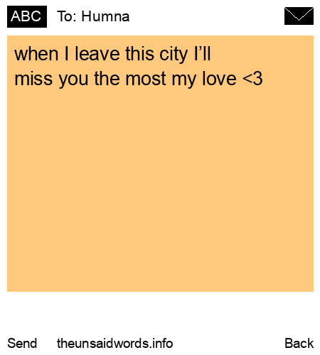 unsent message to Humna