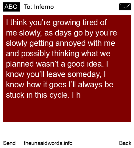 unsent message to Inferno