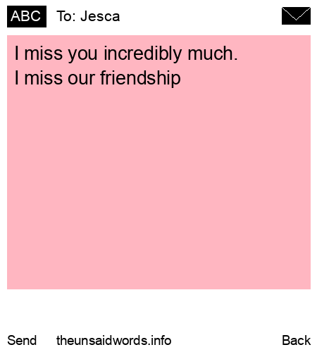 unsent message to Jesca