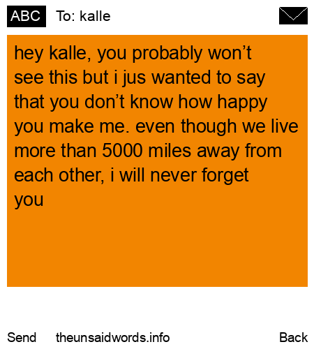 unsent message to kalle