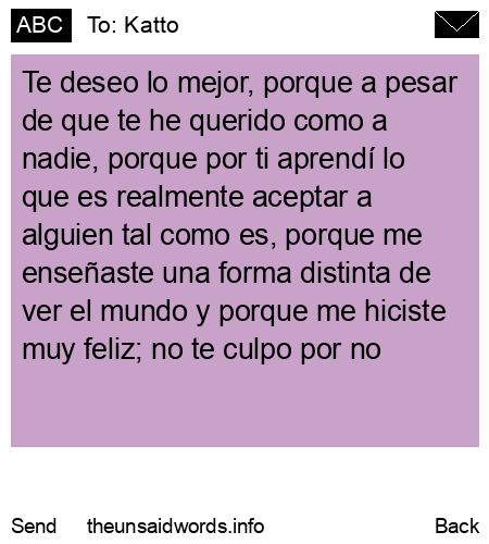 unsent message to Katto
