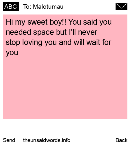 unsent message to Malotumau 