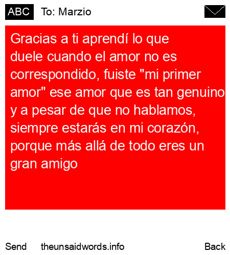 unsent message to Marzio
