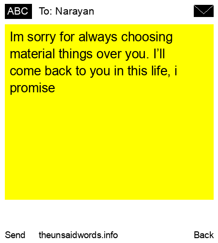 unsent message to Narayan