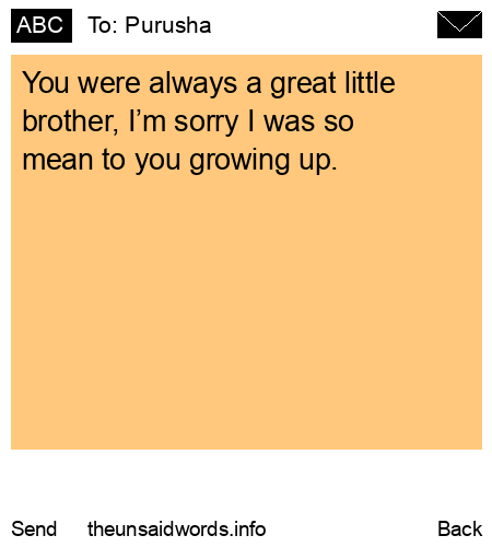 unsent message to Purusha