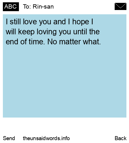 unsent message to Rin-san