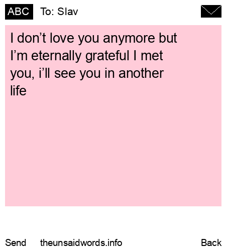 unsent message to Slav