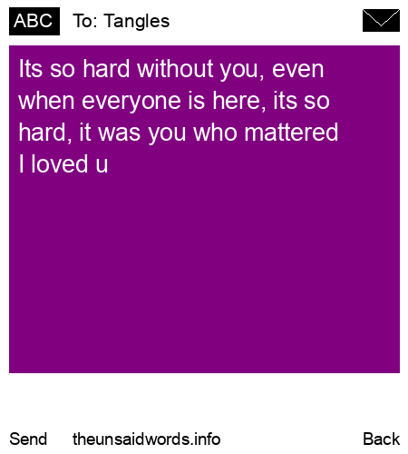 unsent message to Tangles