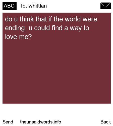 unsent message to whittlan