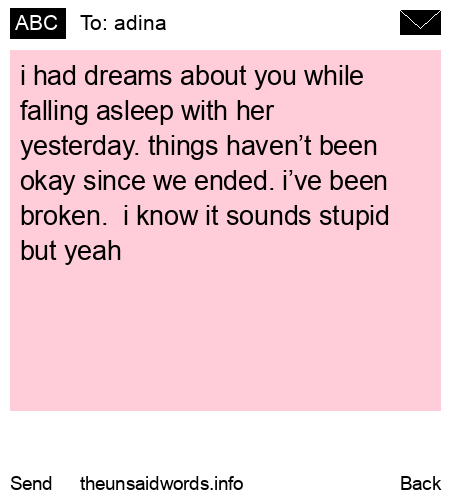 unsent message to adina