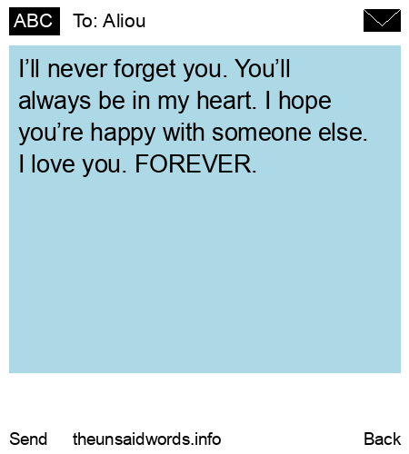 unsent message to Aliou