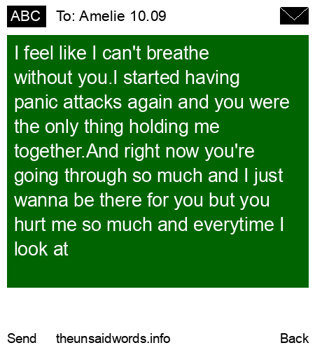 unsent message to Amelie 10.09