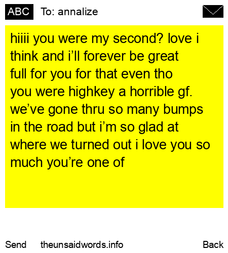 unsent message to annalize