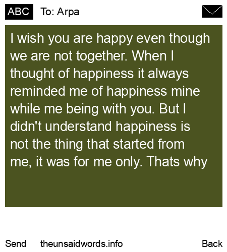 unsent message to Arpa
