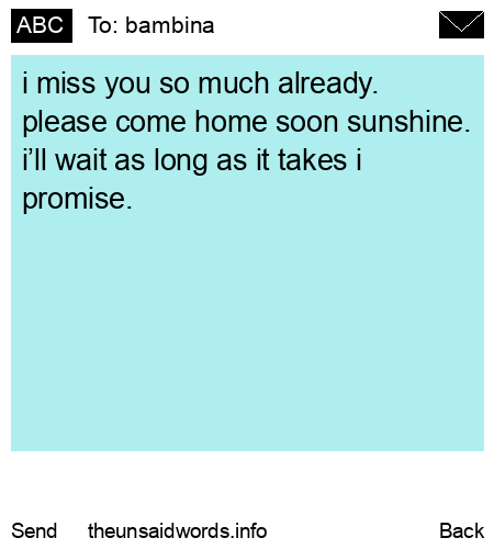 unsent message to bambina