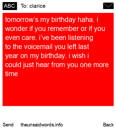 unsent message to clarice