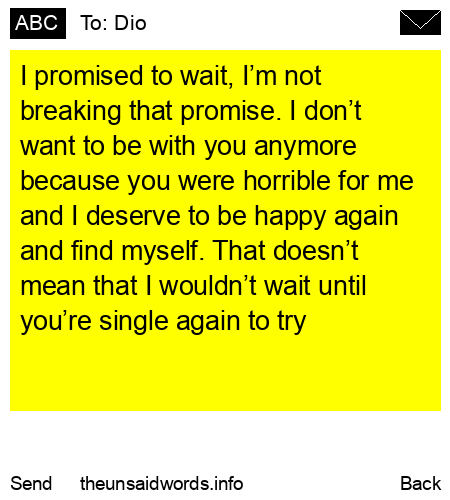 unsent message to Dio