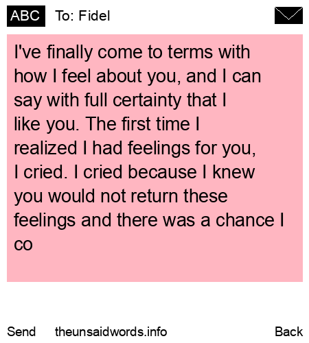 unsent message to Fidel