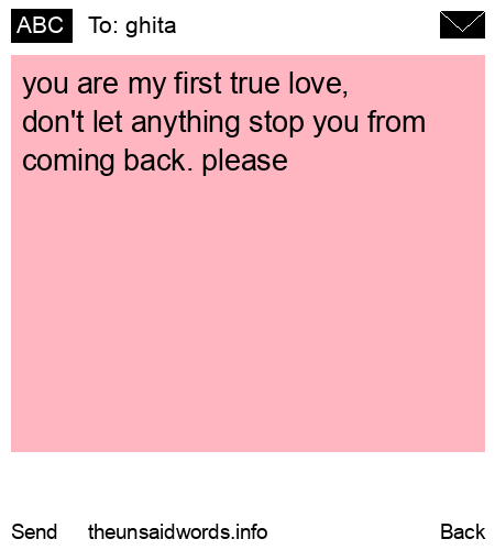 unsent message to ghita