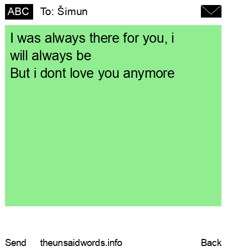 unsent message to Šimun