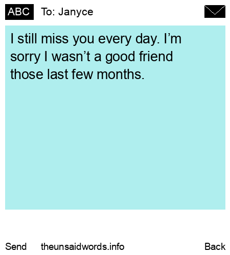 unsent message to Janyce