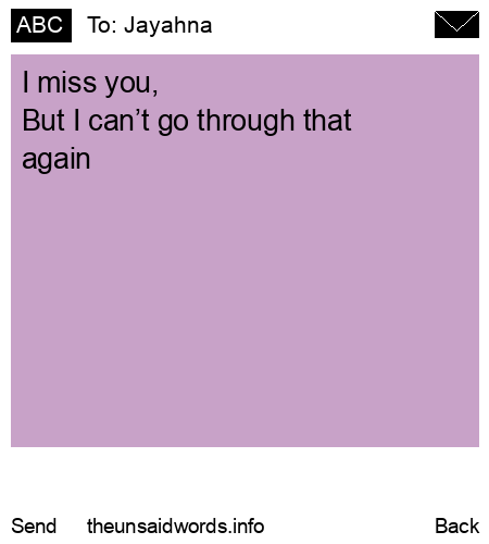 unsent message to Jayahna 