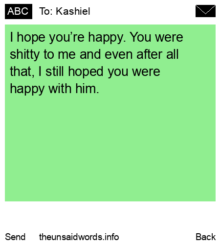 unsent message to Kashiel