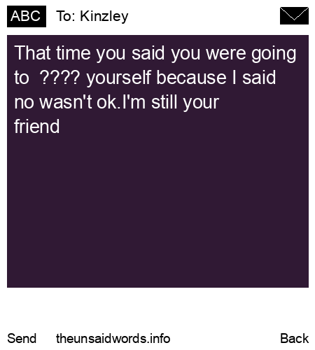 unsent message to Kinzley 