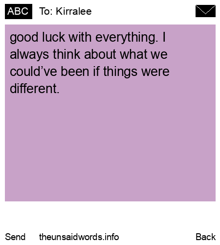 unsent message to Kirralee
