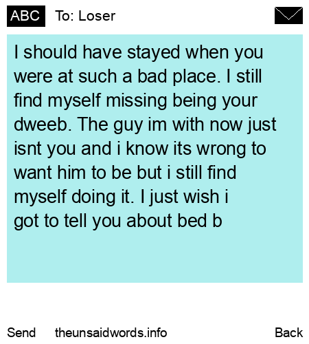 unsent message to Loser