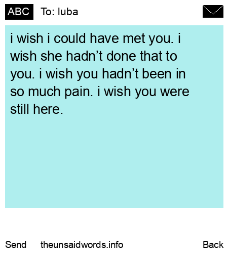 unsent message to luba
