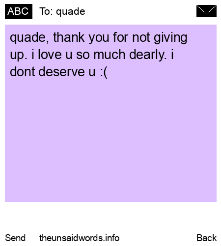 unsent message to quade