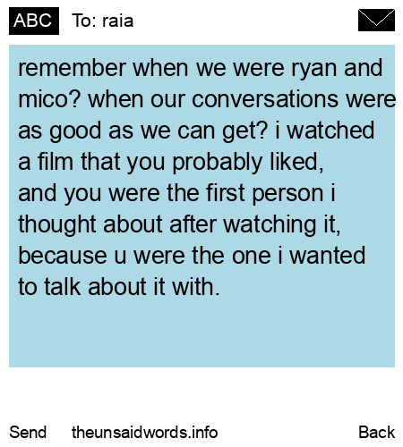 unsent message to raia