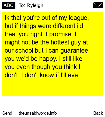 unsent message to Ryleigh