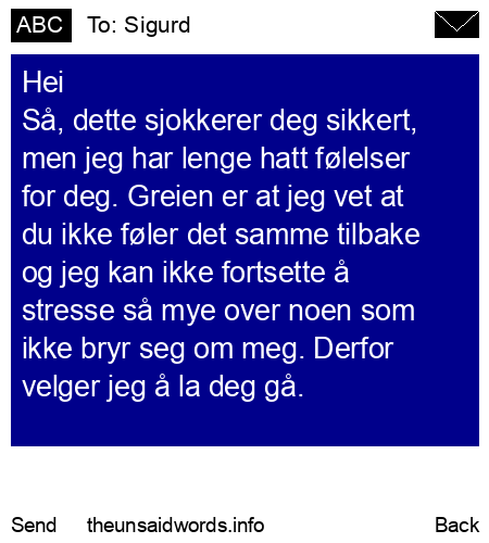 unsent message to Sigurd