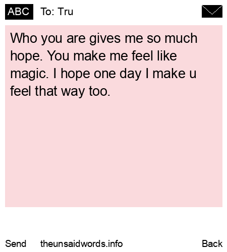 unsent message to Tru