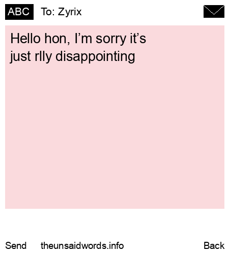 unsent message to Zyrix 