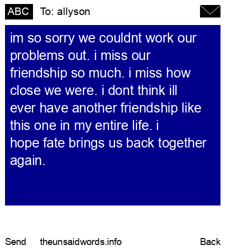 unsent message to allyson