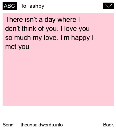 unsent message to ashby