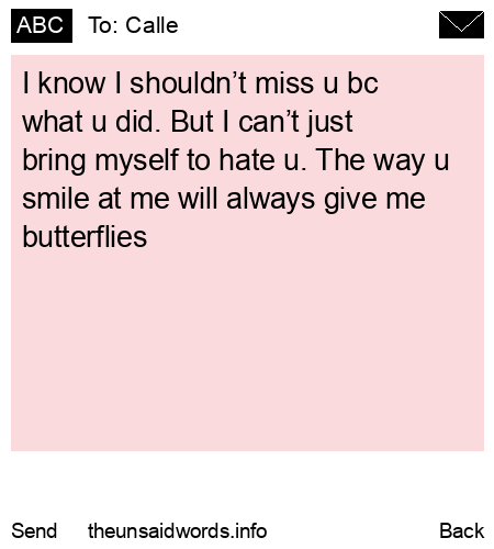 unsent message to Calle