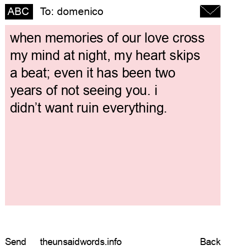 unsent message to domenico